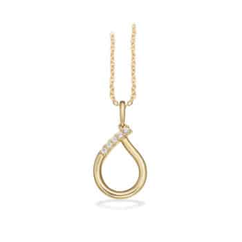 Scrouples Dråbevedhæng med zirkonia og forgyldt kæde 215713 - Enkelt dråbeformet smykke i klassisk design – kan bruges til både hverdag og fest.