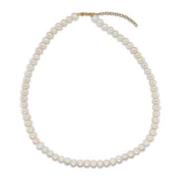 Scrouples Perlehalskæde med ferskandsperler 42+7cm 300362H,M - klassisk halskæde med hvide ferskvandsperler, længde 42+7 cm