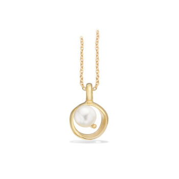 Scrouples Perlevedhæng med zirkonia og kæde forgyldt 241642