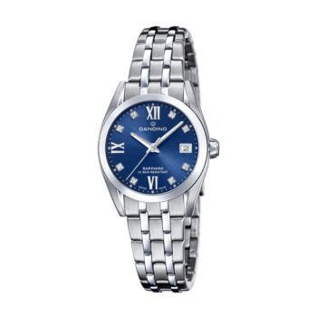 Candino Classic dameur med stållænke blå skive og safirglas C4703/B