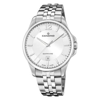 Candino Classic herreur med stållænke lys skive og safirglas C4762/1 - Et stilrent Swiss Made ur, der passer perfekt til både hverdag og arbejde.