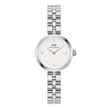 Daniel Wellington Elan dameur 22 mm stållænke hvid urskive DW00100716