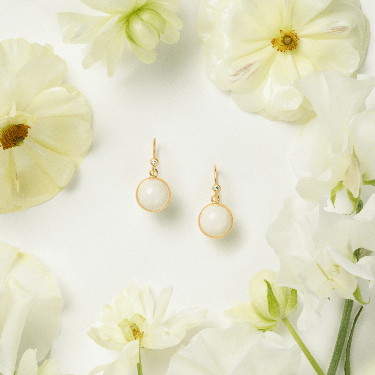 Julie Sandlau Prime Øreringe Ivory Crystal forgyldt sølv – HKS181GDIVCRCZ - Billede 3