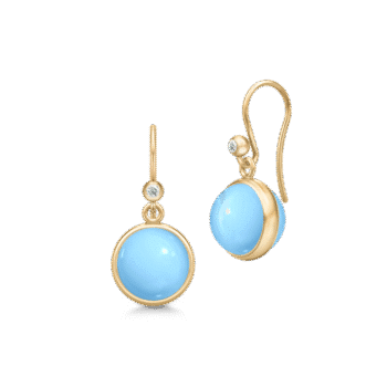 Julie Sandlau Prime øreringe Turquoise Crystal i 22 kt forgyldt 925 sterlingsølv med cubic zirconia HKS181GDTQCRCZ