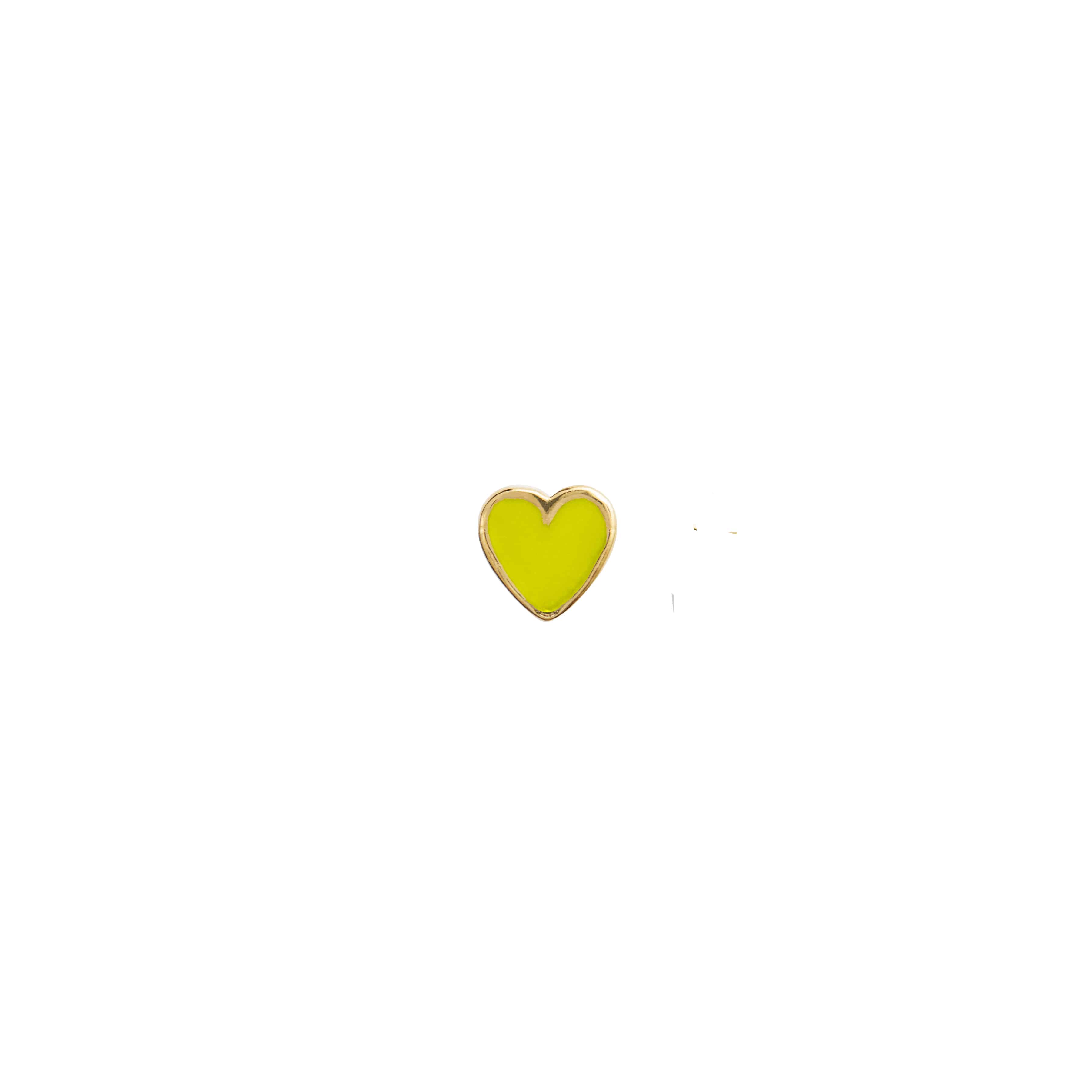 Stine A Petite Love Heart Neon Yellow ørestik forgyldt sølv 1181-02-Neon Yellow