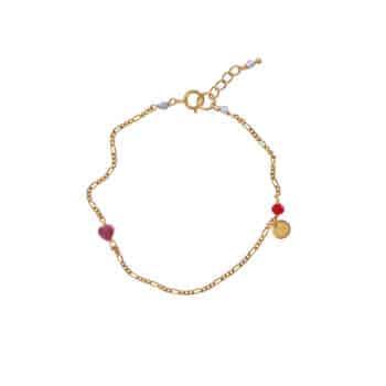 Stine A Harlequin Pink Heart armbånd