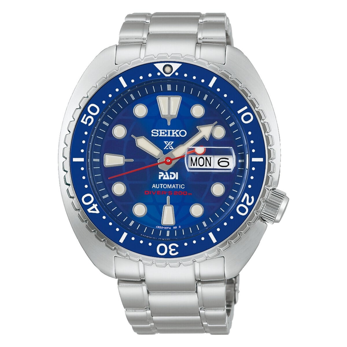 Seiko Prospex automatik herreur PADI Limited Edition HBB002K1 med stållænke og blå silikonerem